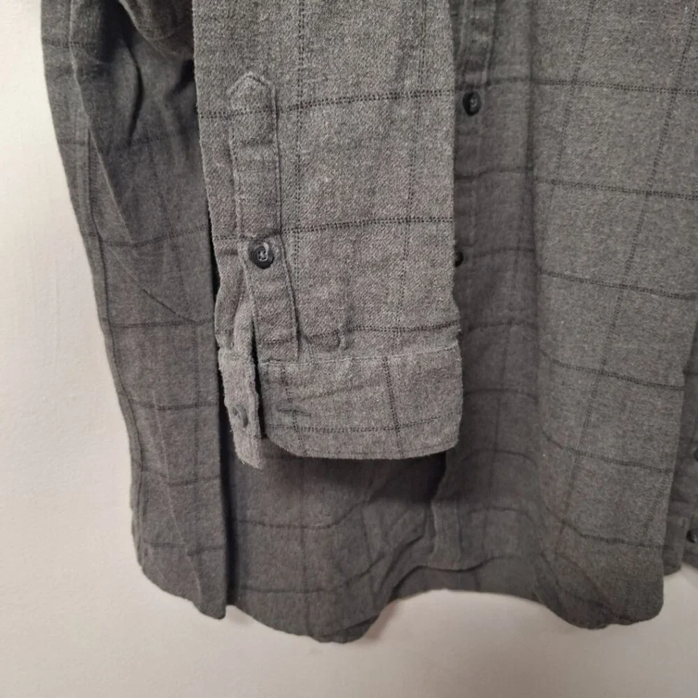 Billabong‎ Flannel Button Down Gray Youth Boys XXL Fitted Stretch